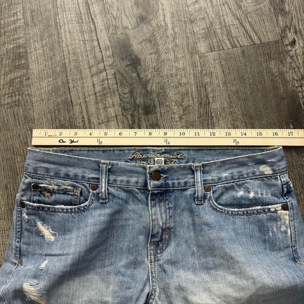 Vintage Y2K Abercrombie & Fitch Distressed Capri Crop Pants Sz 8 - Picture 3 of 8